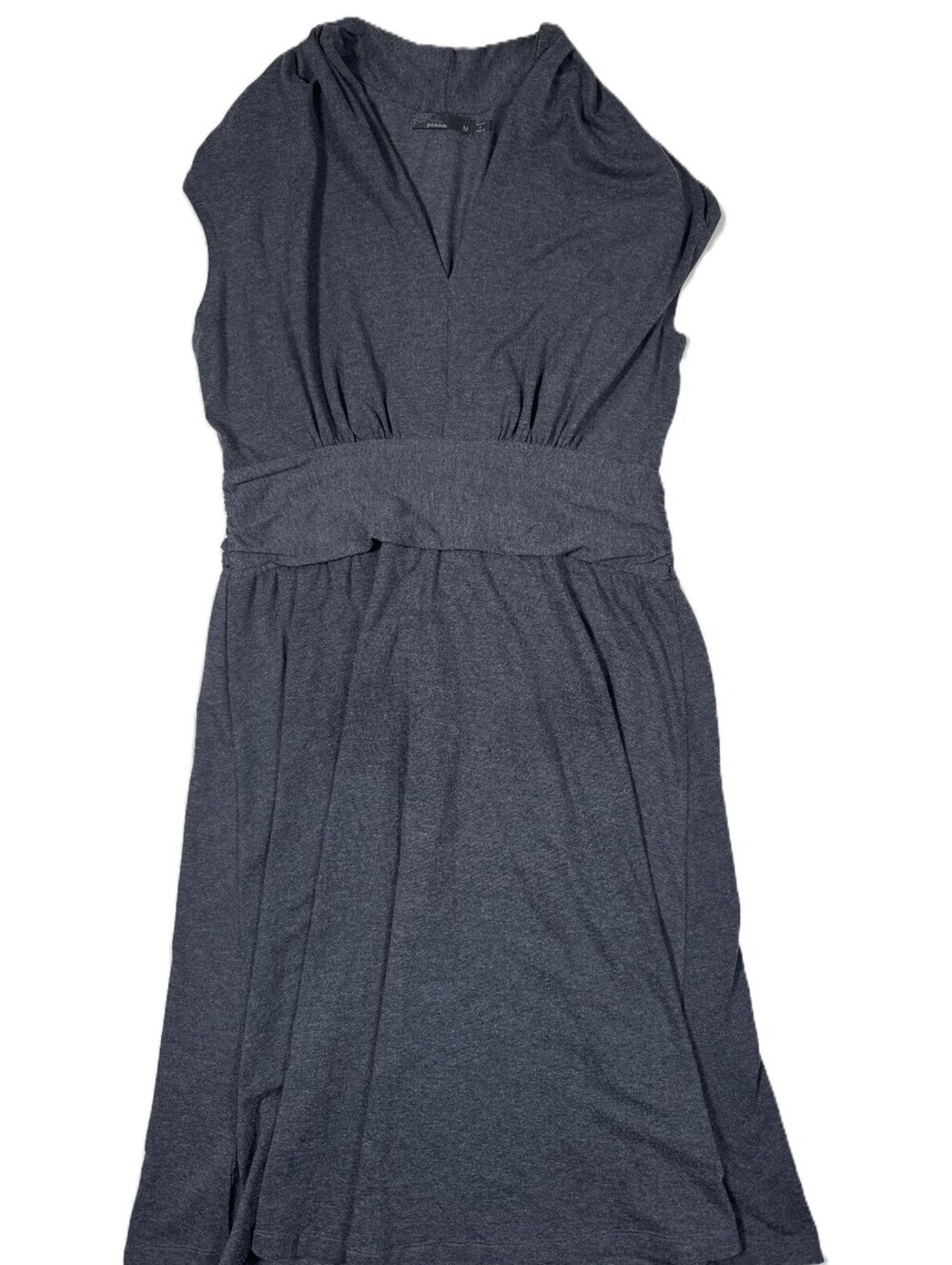 Prana Women's Berry Dress Dress Medium Charcoal Gray V-Neck Sleeveless A-Line